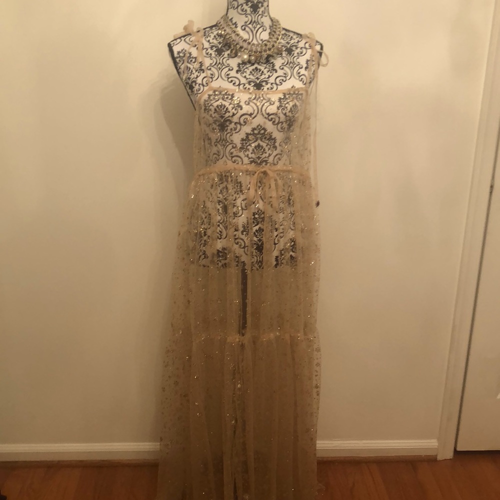 Intimately Free People One Lace Glitter Slip Dress NWT